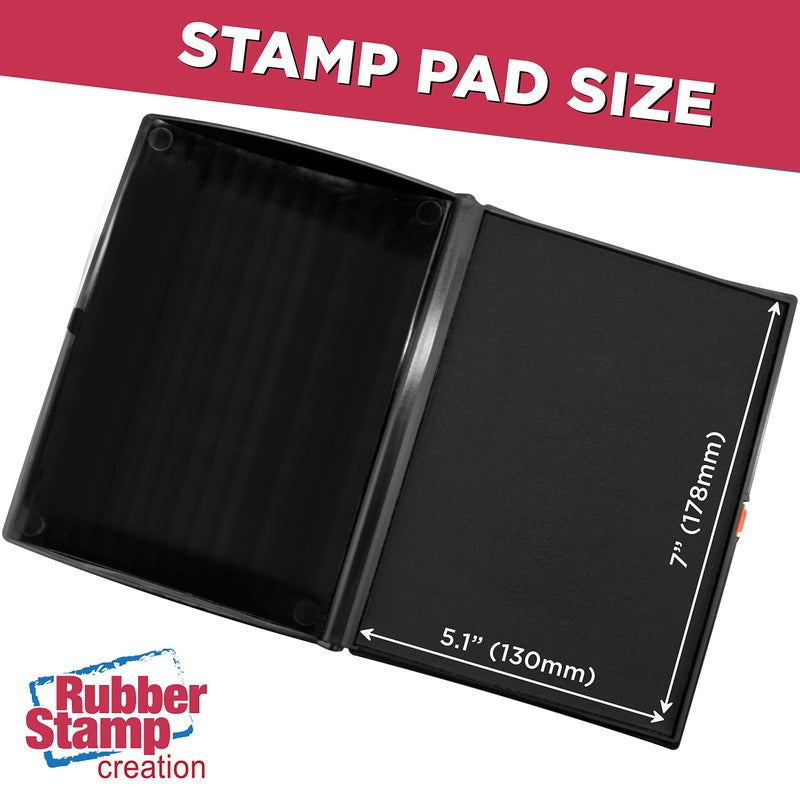 Rubber Stamp Creation Large Premium Black Ink Stamp Pad - 5" by 7" - Quality Felt Pad - Image 3